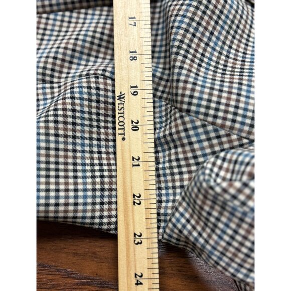 NEW LOFT 16 Plaid Check Blazer Jacket Brown Blue Single Button Lined Workwear - Picture 16 of 16